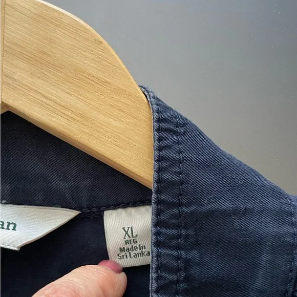 LL Bean Cotton Utility Jacket XL - Navy - Picture 4 of 4